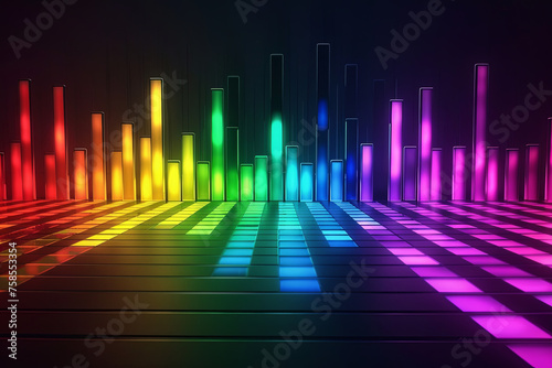 Colorful equaliser bars for music background