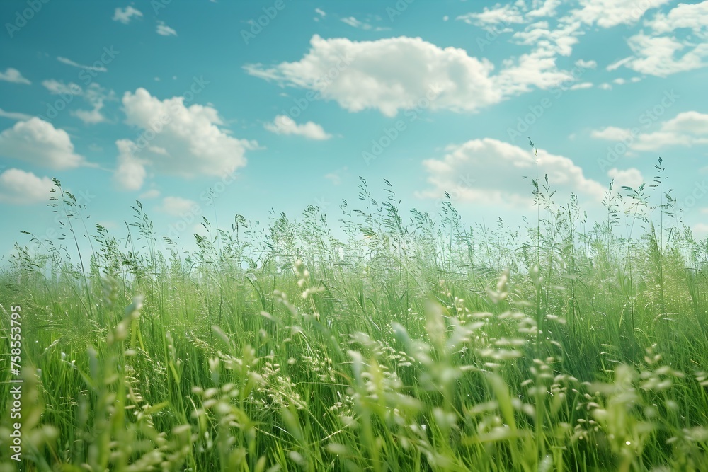 Vitality in the Verdant Meadow: A Summer's Day of Grasses Swaying in the Breeze Vitality in the Verdant Meadow: A Summer's Day of Grasses Swaying in the Breeze