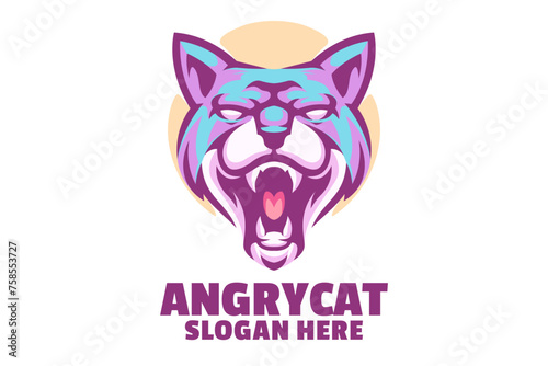 Angry Cat Mascot Logo Designs