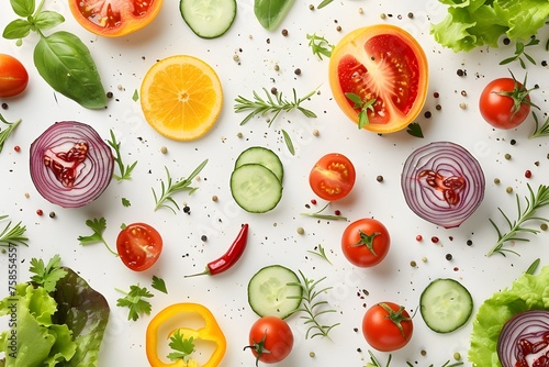 Promoting Healthy Living: Vibrant Collection of Fresh Vegetables on a Pure White Background