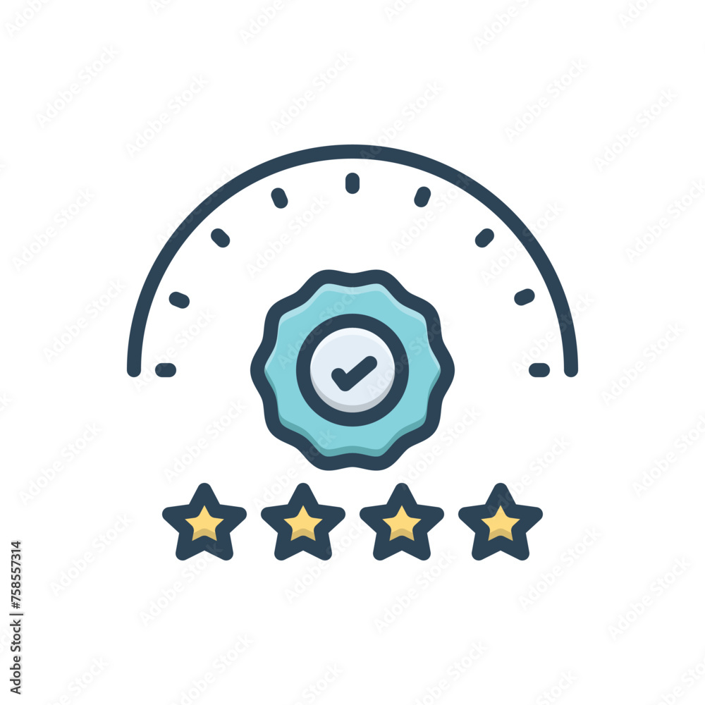 Obraz premium Color illustration icon for quality