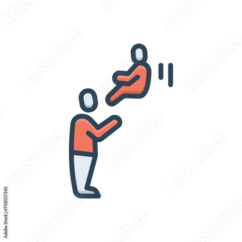 Color illustration icon for trust