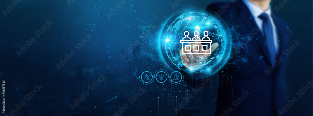 Businessman touch virtual public sector network connection icons. Develop public awareness and spread attention on essential services. Businessman touch virtual public sector network connection icons. Develop public awareness and spread attention on essential services.
