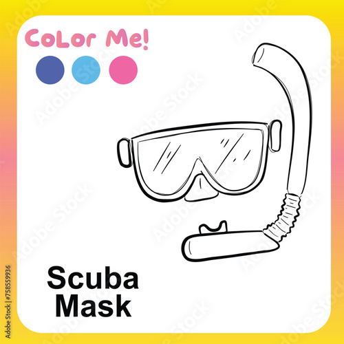 Coloring worksheet page. Educational printable coloring worksheet. Vector illustration.