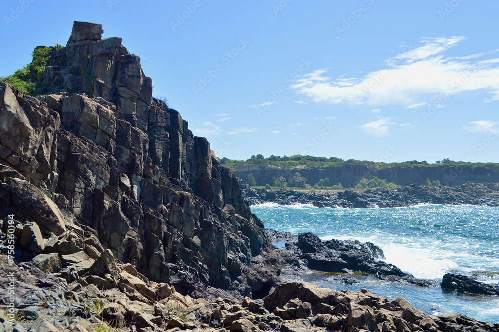 Rocky formations at Bombo on the South Coast of New South Wales, Australia.