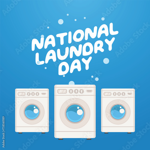 vector graphic of National Laundry Day ideal for National Laundry Day celebration.