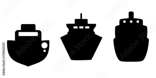 illustration or silhouette of a cruise ship from the front