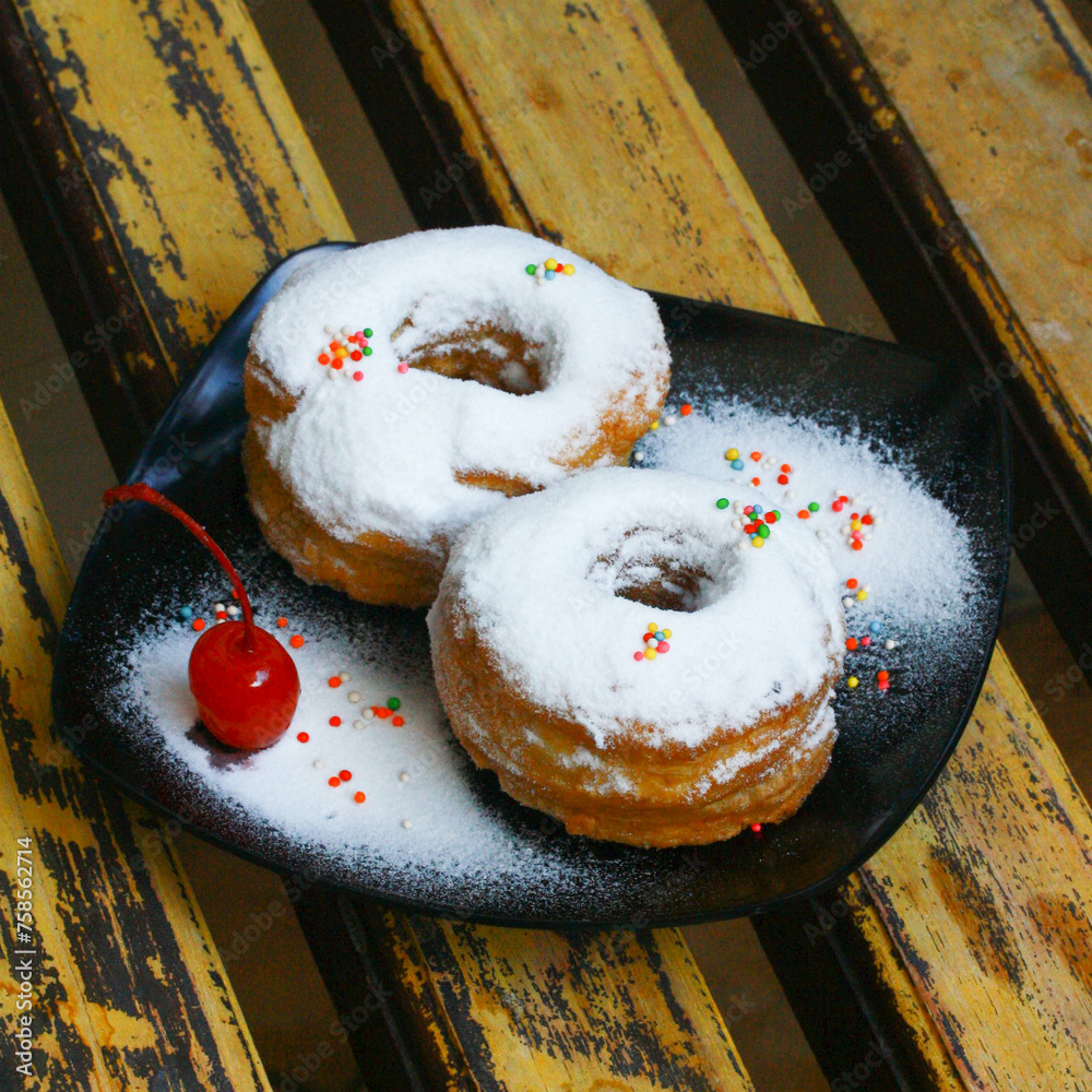 The Cronut (a portmanteau of croissant and doughnut) is a pastry