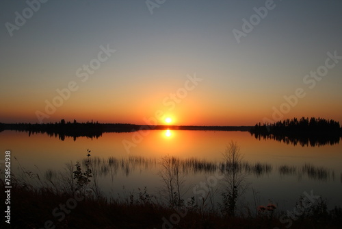 Summer Sunset  Elk Island National Park  Alberta