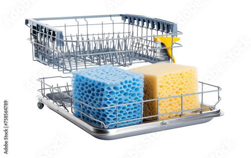Sponge and Dishwasher Duo isolated on transparent Background photo