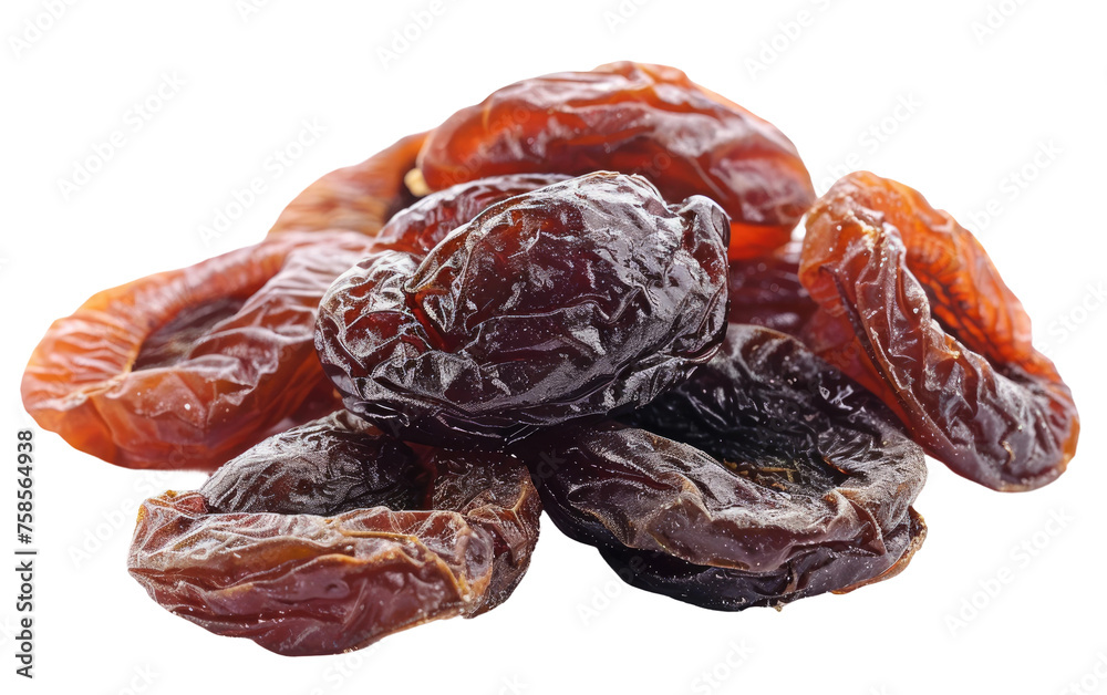 Dried Apricot Slices isolated on transparent Background