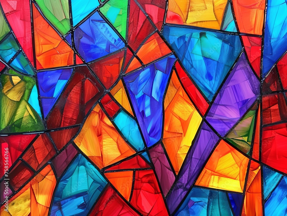Abstract stained glass window a modern take on spiritual symbolism in vibrant colors Abstract stained glass window a modern take on spiritual symbolism in vibrant colors