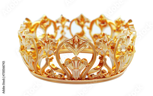 Golden Crown isolated on transparent Background