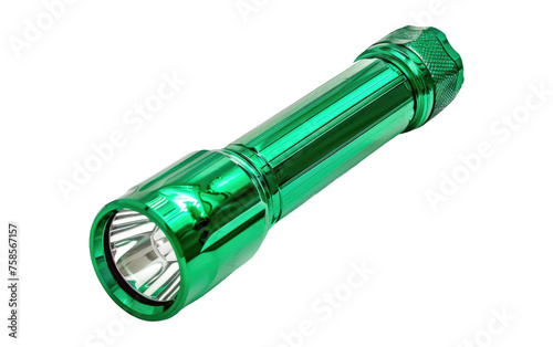 Flashlight in Emerald Hue isolated on transparent Background