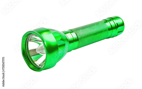 Flashlight in Emerald Hue isolated on transparent Background