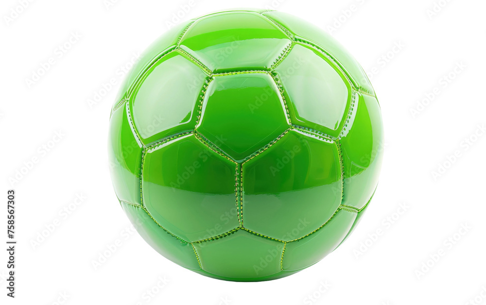 Emerald Soccer Sphere isolated on transparent Background