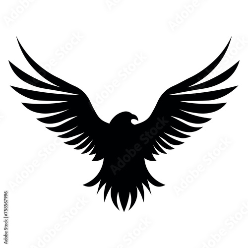 black vector eagle icon on white background