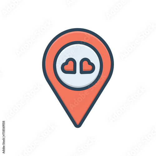 Color illustration icon for venue