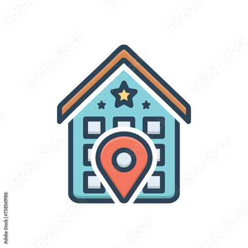 Color illustration icon for venue