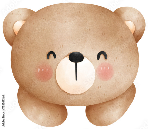 Cute teddy bear face illustration © Ankochan Studio