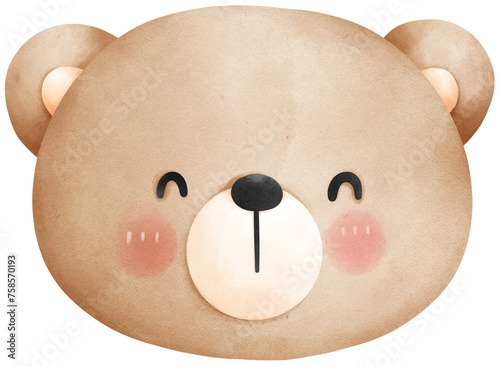 Cute teddy bear face illustration © Ankochan Studio