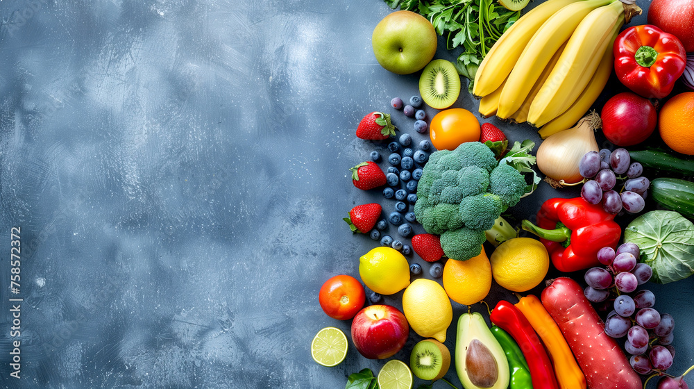 Fresh Fruits and Vegetables - Background Fresh Fruits and Vegetables - Background