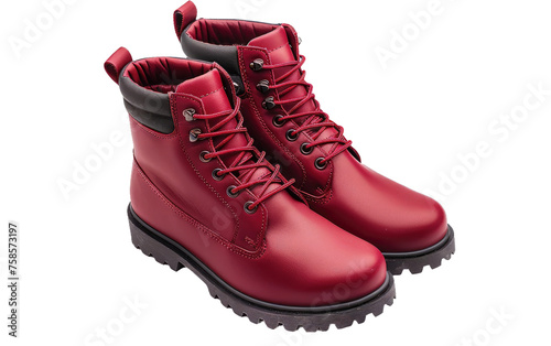 Red boots for men isolated on transparent Background