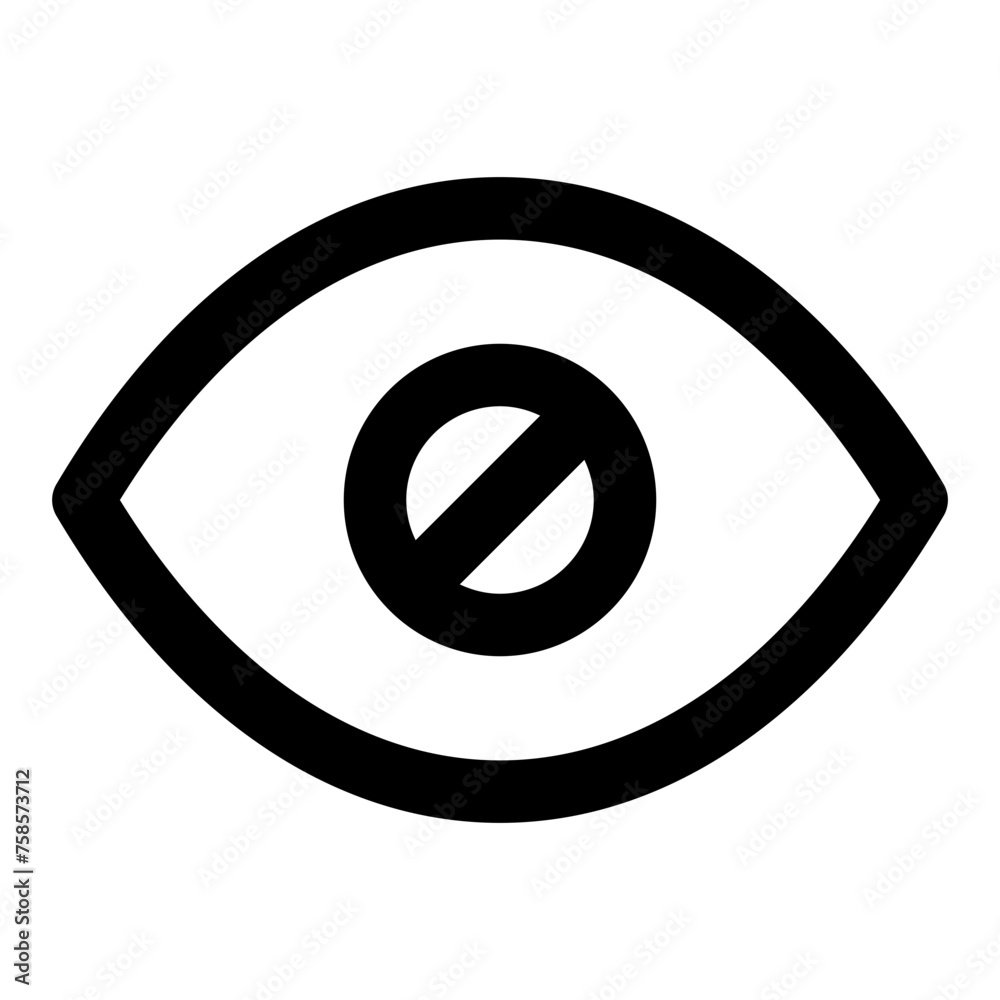 Blind eye icon in outline style. Simple blindness vector illustration — pixel-perfect icon. Blind eye icon in outline style. Simple blindness vector illustration — pixel-perfect icon.