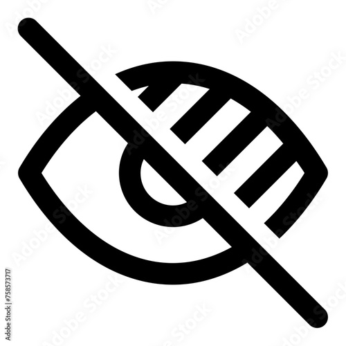 Low vision eye icon in outline style. Simple blind symbol vector illustration — pixel-perfect icon.