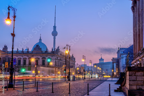 The boulevard Unter den Linden in Berlin at dawn photo