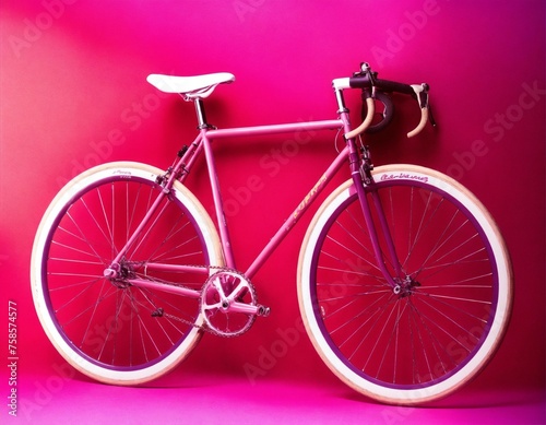 pink bicycle on a pink background