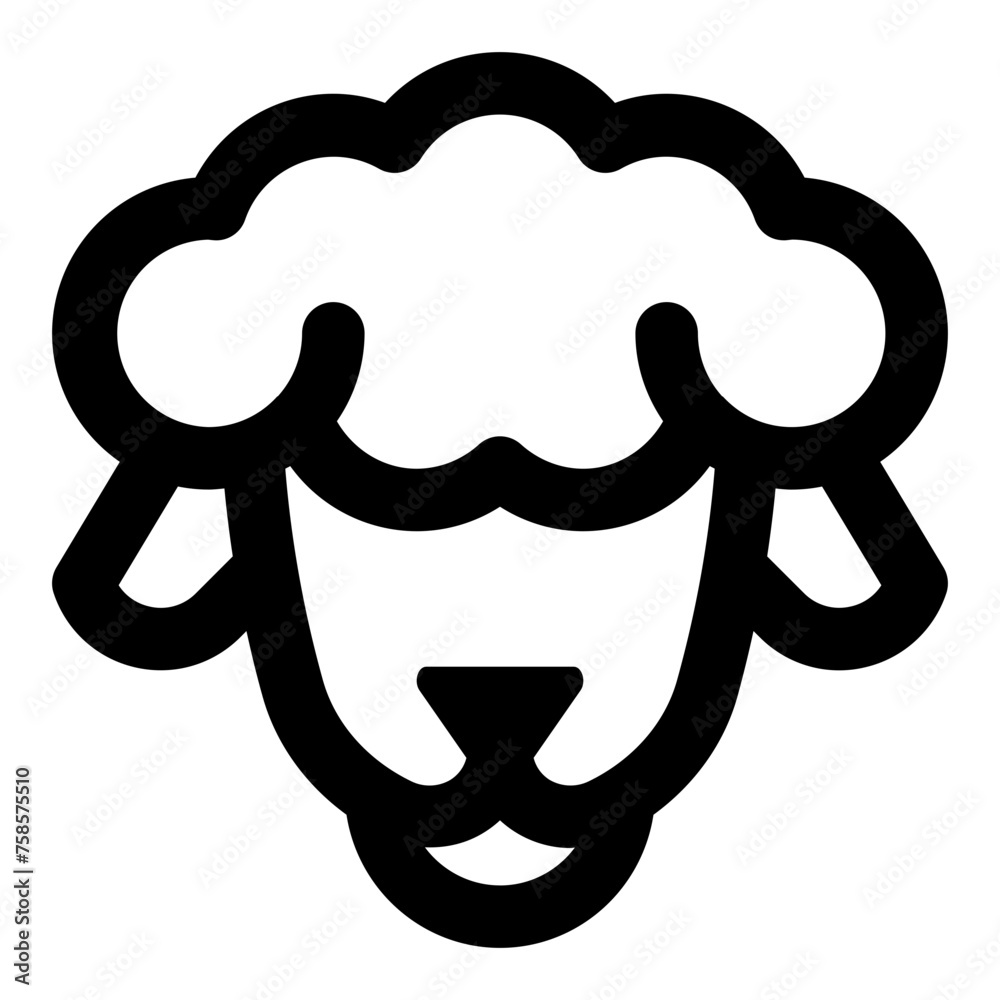 Sheep icon in line vector style
