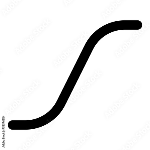 Ease in out icon in outline style. Simple animation symbol vector illustration — pixel-perfect icon.