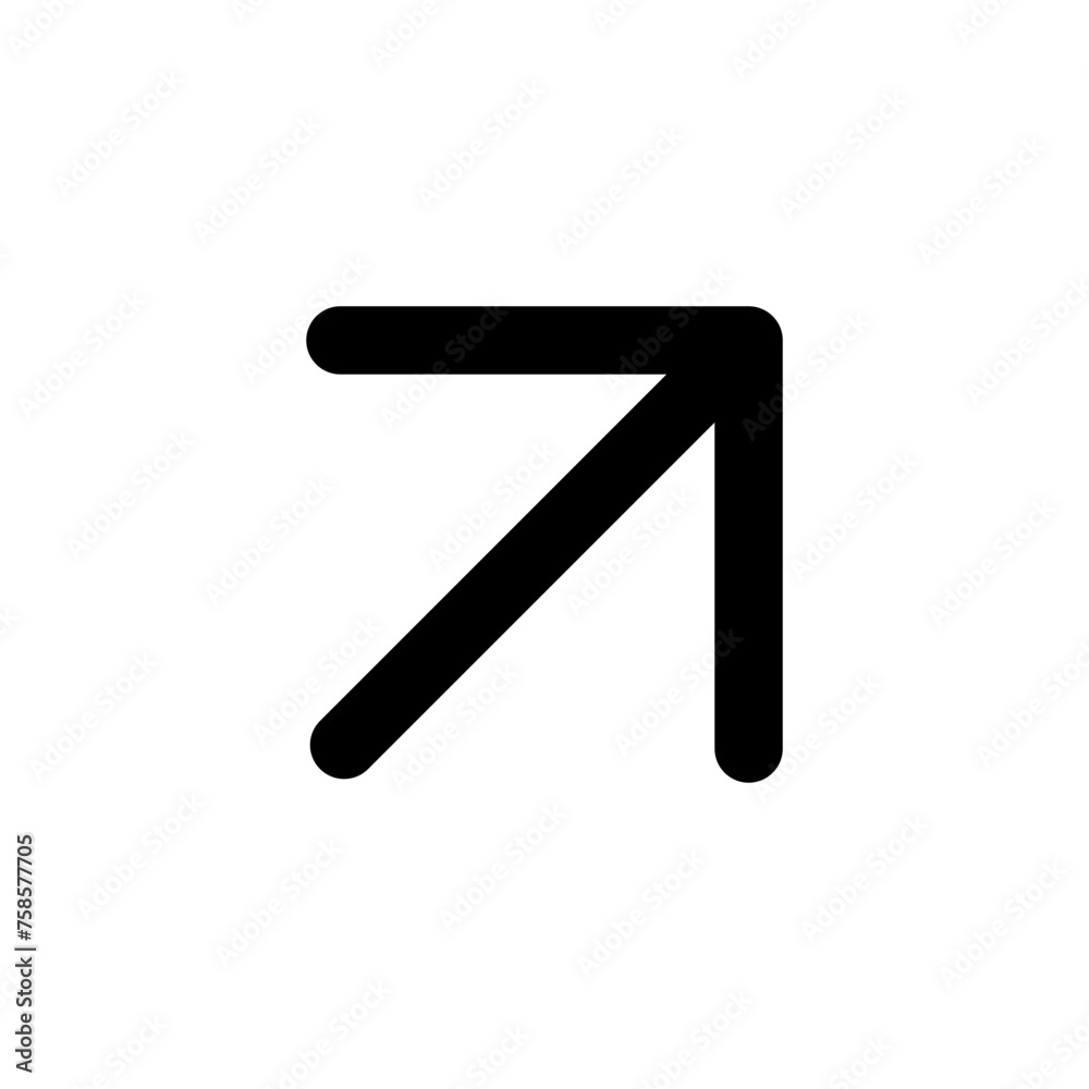 Up right arrow icon in outline style. Simple direction symbol vector illustration — pixel-perfect icon. Up right arrow icon in outline style. Simple direction symbol vector illustration — pixel-perfect icon.