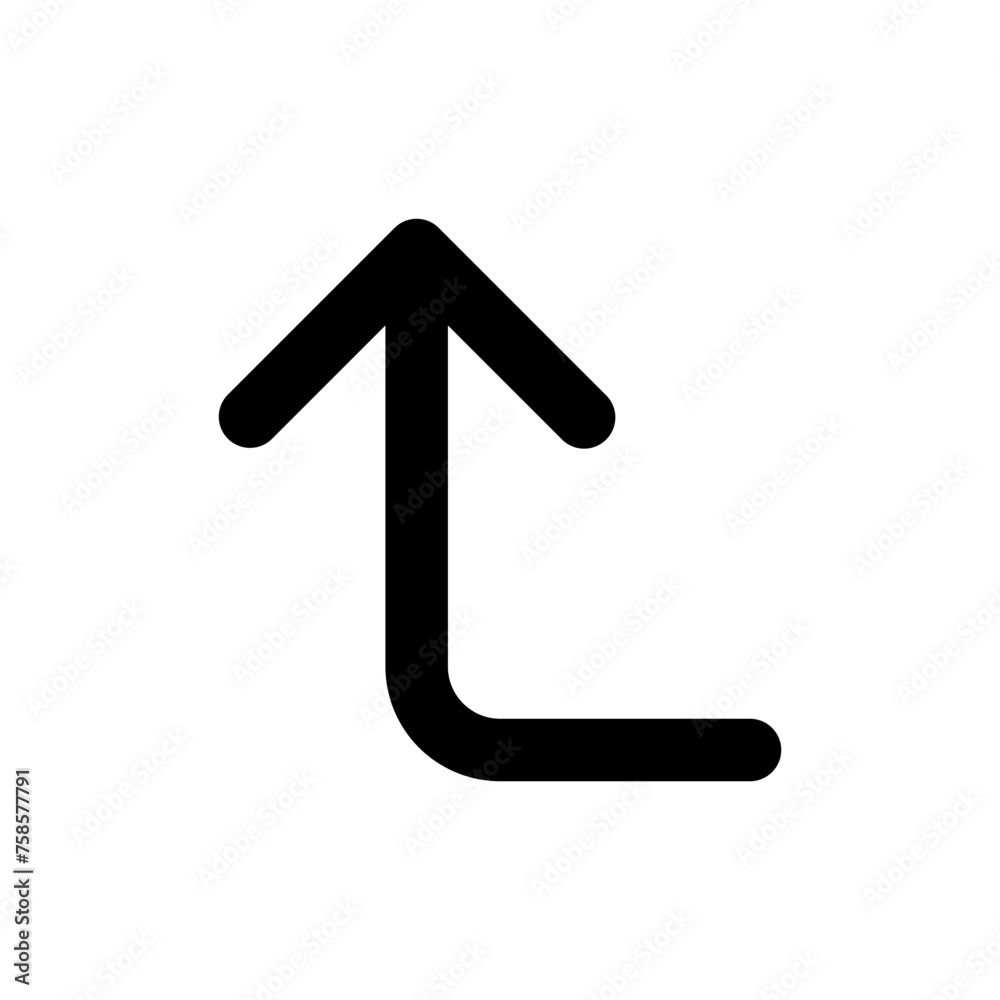 Turn up icon in outline style. Simple direction symbol vector illustration — pixel-perfect icon. Turn up icon in outline style. Simple direction symbol vector illustration — pixel-perfect icon.