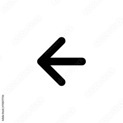 Left arrow icon in outline style. Simple direction symbol vector illustration — pixel-perfect icon.