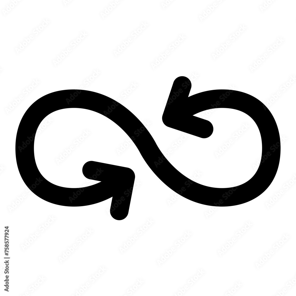 Loop arrow icon in outline style. Simple direction symbol vector illustration — pixel-perfect icon. Loop arrow icon in outline style. Simple direction symbol vector illustration — pixel-perfect icon.