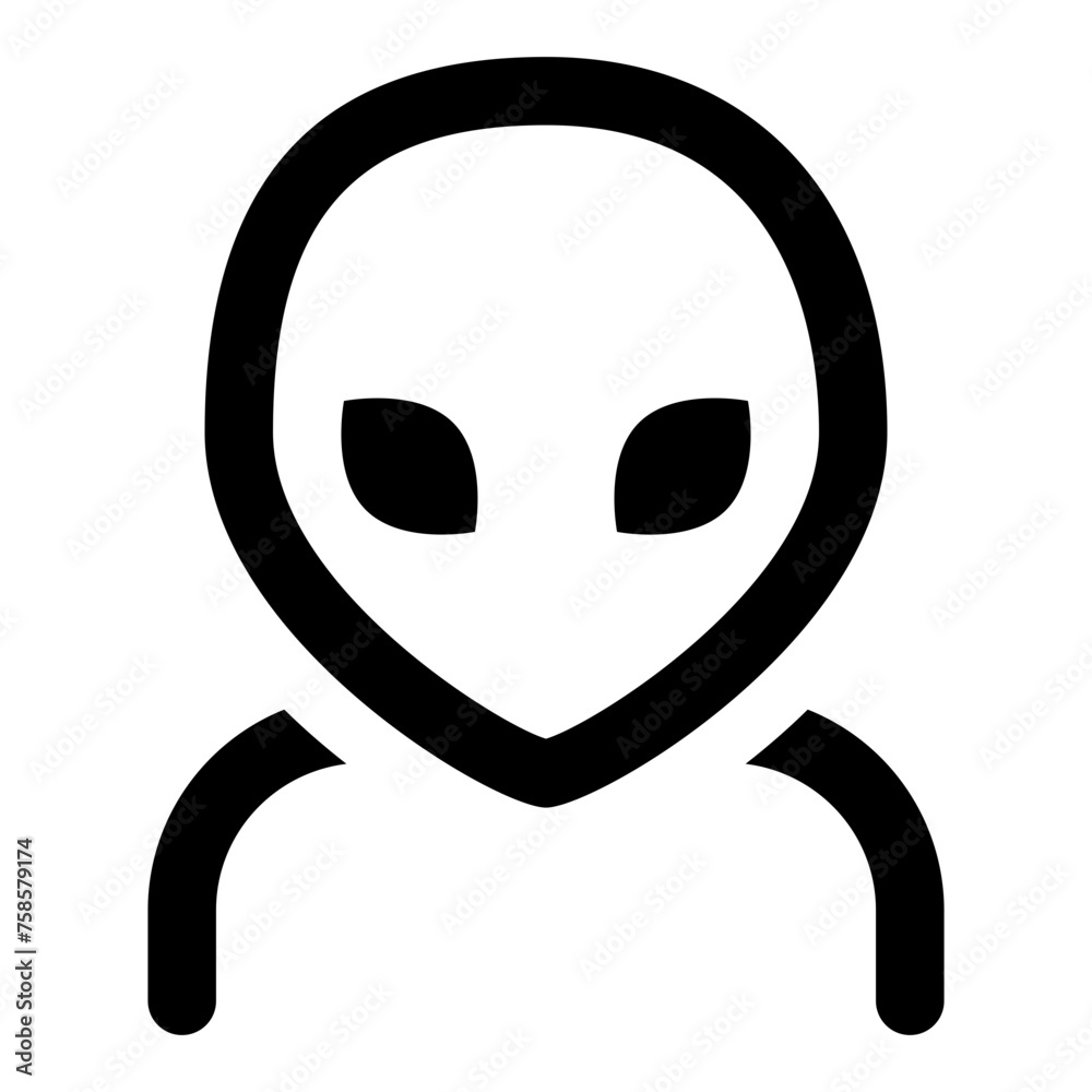 Alien icon in outline style. Simple extraterrestrial vector illustration — pixel-perfect icon. Alien icon in outline style. Simple extraterrestrial vector illustration — pixel-perfect icon.