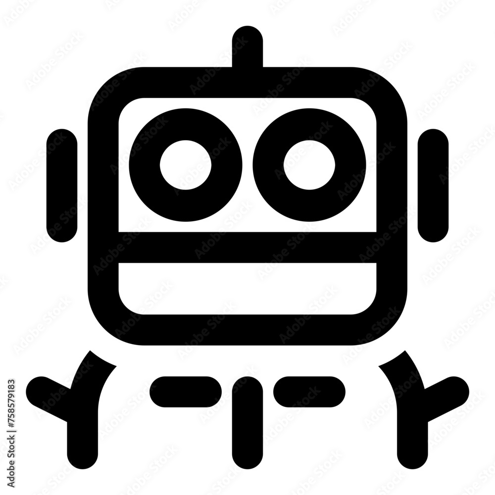 Robot icon in outline style. Simple bot vector illustration — pixel-perfect icon. Robot icon in outline style. Simple bot vector illustration — pixel-perfect icon.