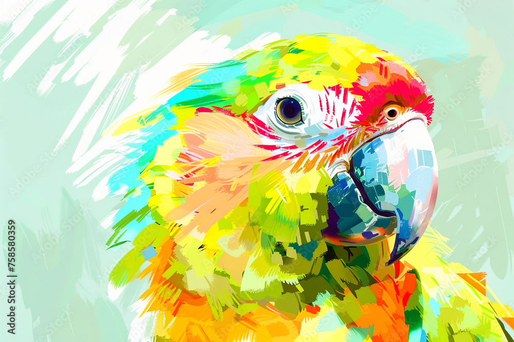 Obraz premium oil painting of parrot 