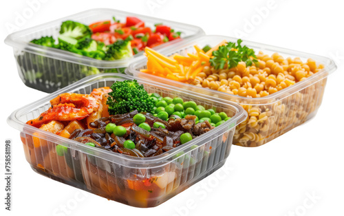 Food Packaging: Plastic Containers isolated on transparent Background