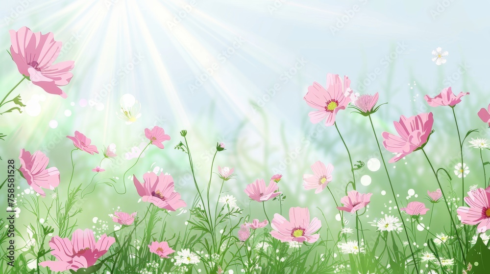 The background of a flower design in spring. Modern illustration.