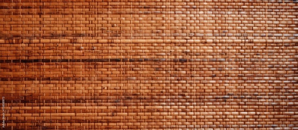 A closeup of a rectangular piece of wood with a beautiful brick pattern in shades of brown, amber, peach, and beige, perfect for flooring design A closeup of a rectangular piece of wood with a beautiful brick pattern in shades of brown, amber, peach, and beige, perfect for flooring design