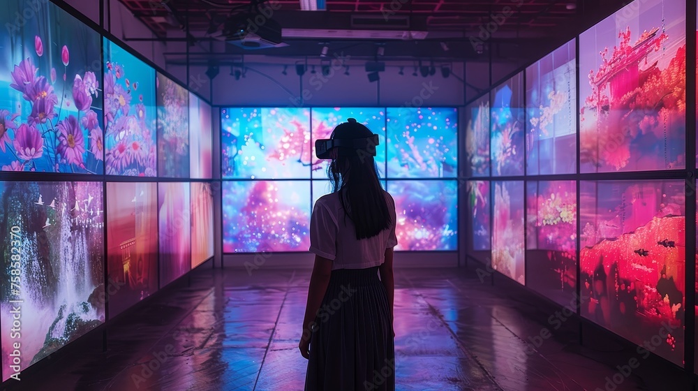 A digital art exhibition in VR, offering an immersive journey A digital art exhibition in VR, offering an immersive journey