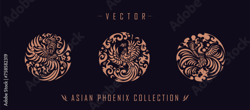 Asian traditional phoenix pattern ancient Chinese phoenix