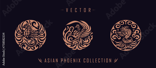 Asian traditional phoenix pattern ancient Chinese phoenix