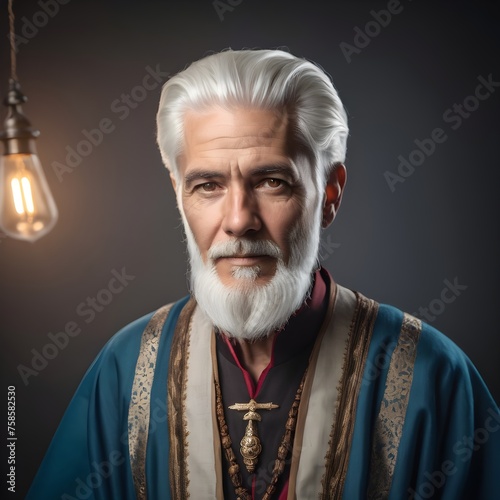 Images of wise men with white hair