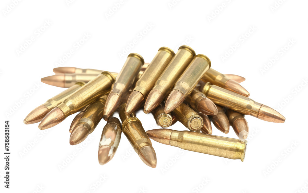 Ammunition for Rifles: Bullets for Firearms isolated on transparent Background Ammunition for Rifles: Bullets for Firearms isolated on transparent Background
