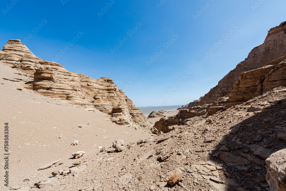Landscape of Yadan, the Five Fort Devil City in Hami, Xinjiang, China Landscape of Yadan, the Five Fort Devil City in Hami, Xinjiang, China