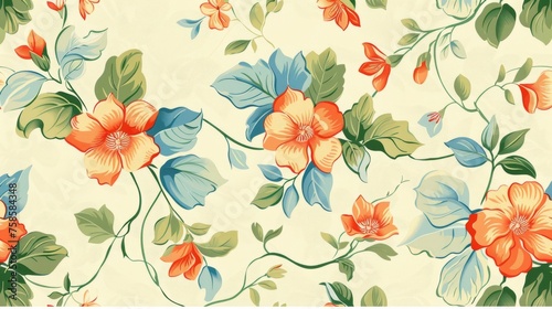 Background with retro florals.